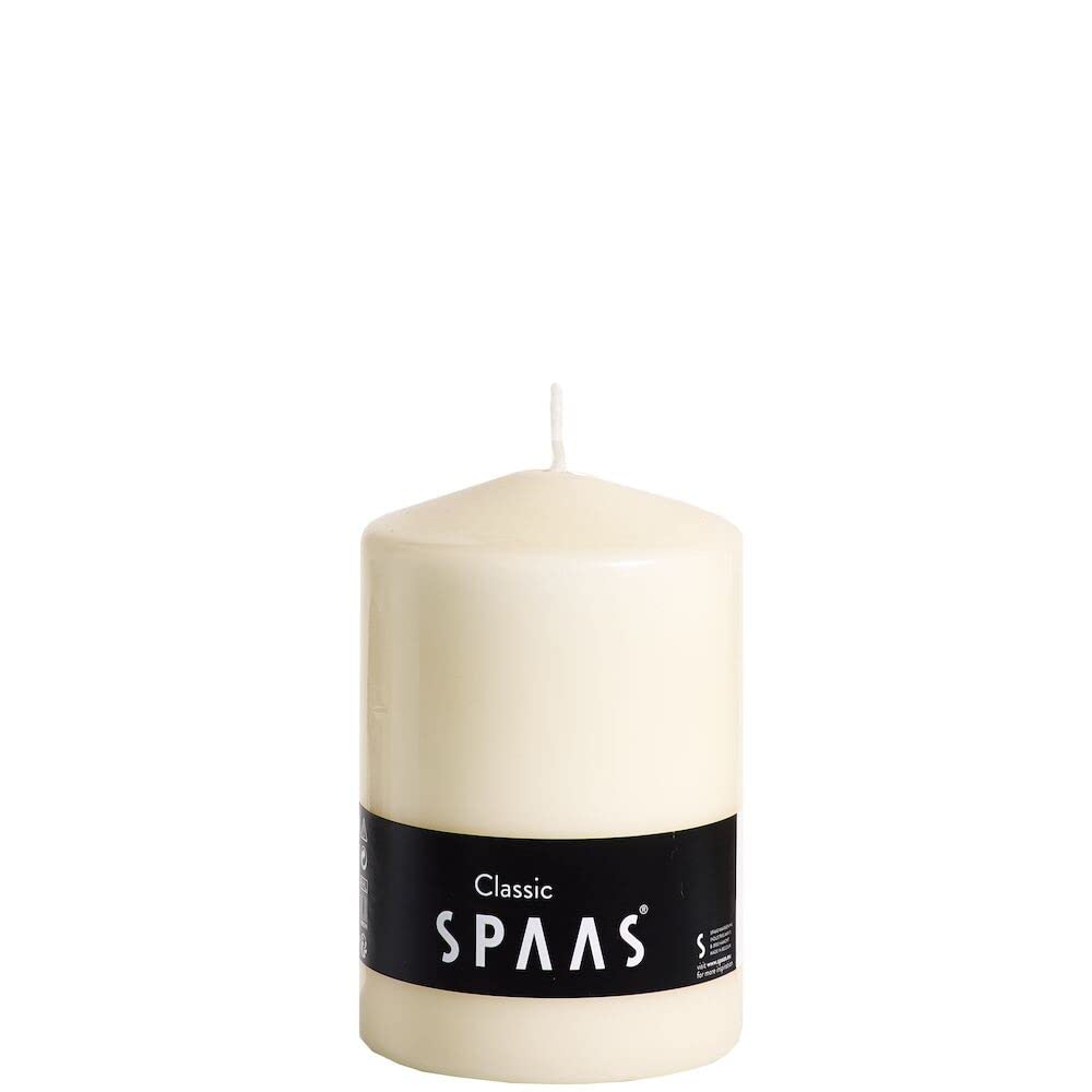 Ivyline Spaas Unscented Pillar Candle - 100mm Diameter x 150mm Height | 90 Hour Burn Time | Ivory 1
