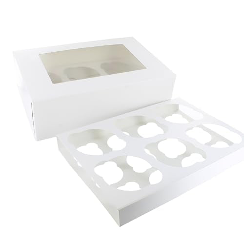 Culpitt 6 Hole Cupcake Boxes - 5 Pack White Carrier for Display & Transport | Sturdy Card 11