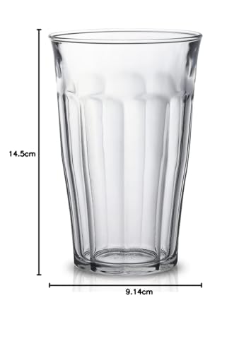 Duralex Picardie Water Glasses - 500ml Capacity, Toughened Glass, Pack of 6 4