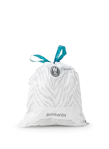 Brabantia PerfectFit Bin Liners - Size W 5L | Tear-Resistant Plastic Bags with Tie Tape | 40 Count, White 4