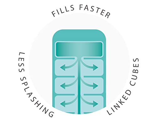 Joseph Joseph Flow Ice Cube Tray with Lid - Easy-Fill, Stackable, Blue | 14 Cubes 4