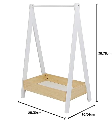 Liberty House Toys Wooden Kids Dressing Rail Unit - White & Pine | H98.5cm 8