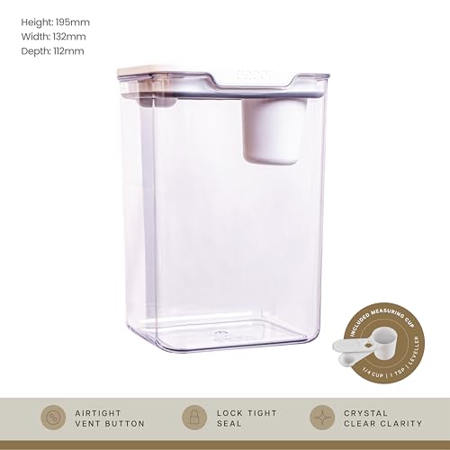 Décor Pantry Storage Container 2L Airtight with Built-In Measure | Modular & Stackable 3