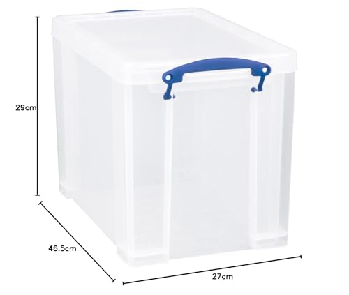 Really Useful Box Plastic Storage Box - 24L Capacity, Clear, Stackable (4 Pack) 7