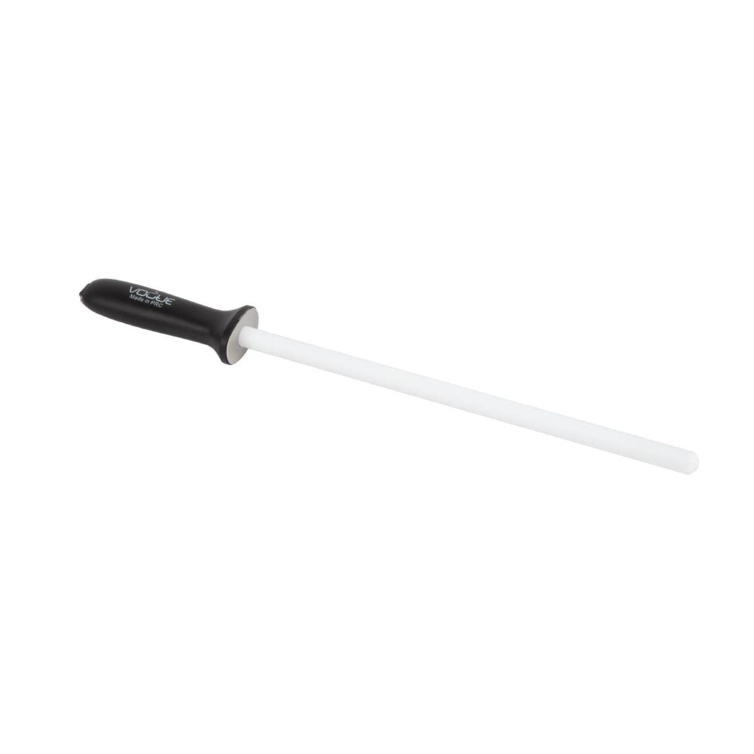 Vogue Ceramic Sharpening Steel - 30.5cm Rod Length | Non-Slip Handle | Black Finish 3