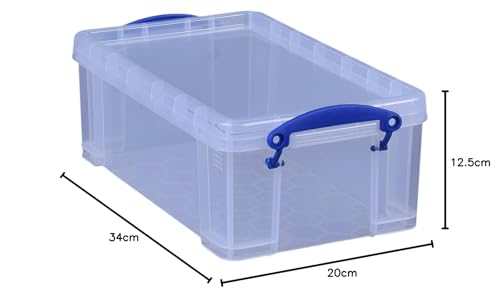 Really Useful Box Plastic Storage Box 5 Litre Clear | Stackable & Lockable 5