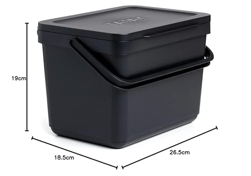 TATAY Kitchen Food Waste Compost Caddy Bin - 6L Capacity, Odor Control Lid, Made from 100% Recycled Materials 4