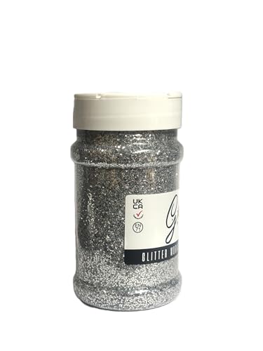 Glitterexpress Silver PVC Chunky Glitter - 250g Shaker for Crafts & Walls 3