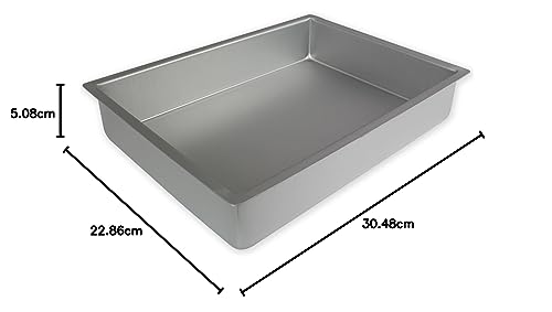 PME Anodised Aluminium Oblong Rectangle Cake Tin Pan 9 x 12 x 2 Inches 4