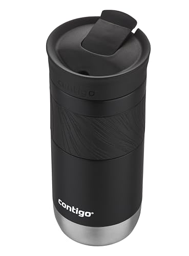 Contigo Byron Snapseal Travel Mug - 470 ml Stainless Steel Thermal Cup | Keeps Hot 7 Hrs | Licorice 10