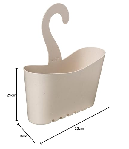 TATAY Multifunctional Shower Caddy - No-Drill Hanging Basket | Stackable | Beige Polypropylene 3