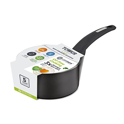 Tower Cerasure 16 cm Saucepan with Non-Stick Coating | Graphite | All Hobs Incl. Induction 12