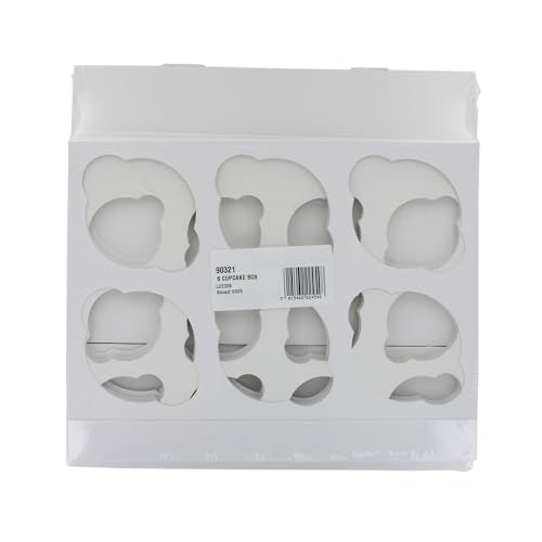 Culpitt 6 Hole Cupcake Boxes - 5 Pack White Carrier for Display & Transport | Sturdy Card 13
