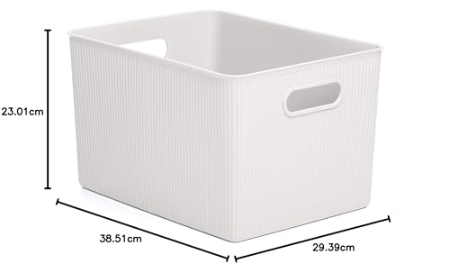 TATAY Baobab Plastic Storage Basket - 22 L Capacity | BPA-Free Recycled Material | Pergamon White 9