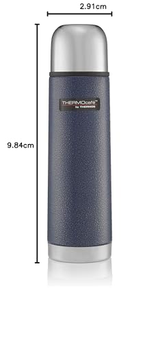 THERMOcafé by THERMOS Stainless Steel Drink Flask - Double Wall Vacuum Insulation | 500 ml | Hammertone Blue