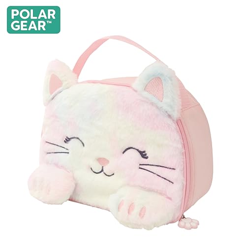 Polar Gear Fluffy Kitty Sensory Lunch Bag - Pink | Insulated | Wipe-Clean Interior 2