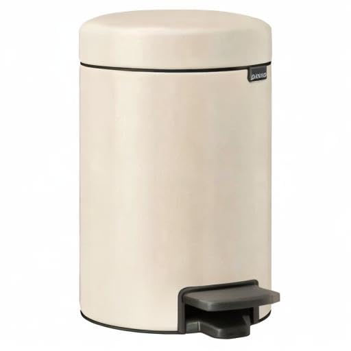 Brabantia NewIcon Pedal Bin 3L for Bathroom/Toilet | Soft Closing Lid | Soft Beige 11