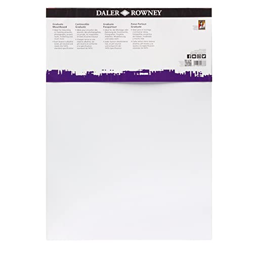 Daler Rowney Graduate Cream Core A2 Mountboard - Ice White Smooth Surface, 1.25mm Thick, 5 Pack 3