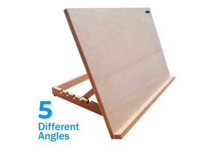Zieler Premium Beechwood Table Top Art Easel - Adjustable 5 Angles, A3 Size | 500g 2