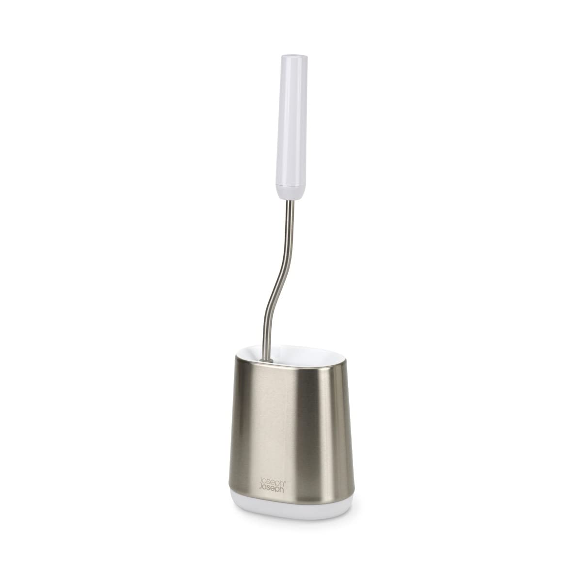 Joseph Joseph Flex Lite Silicone Toilet Brush with Slimline Holder | Anti-Drip | Stainless Steel Finish 1