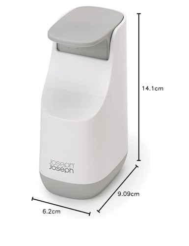 Joseph Joseph Slim Compact Soap Dispenser - 350ml Capacity | Non-Drip | Grey/White 6