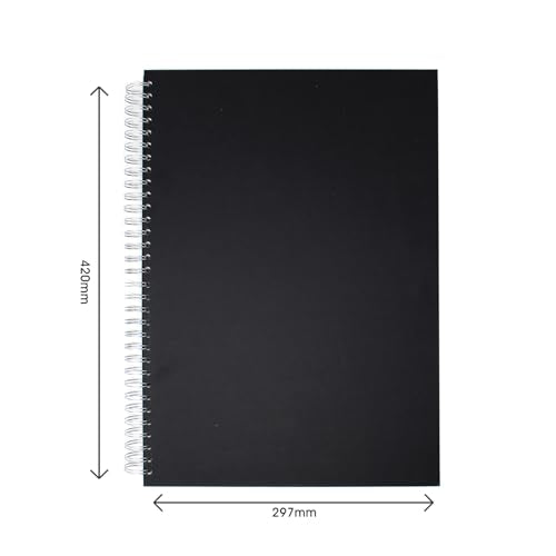 Artway Studio Sketchbook - A3 Portrait | 170gsm Cartridge Paper | 48 Sheets | Black Hardback 2