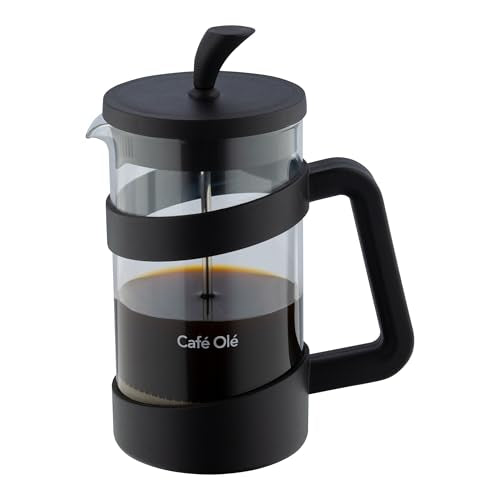 Café Olé Style Cafetière - 350ml, 1 Cup Plastic and Glass French Press Coffee Maker 2