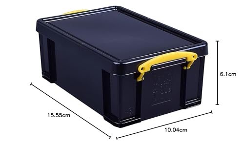 Really Useful Box 9 Litre Storage Box - Solid Black | Stackable & Lockable | Recycled Material 3