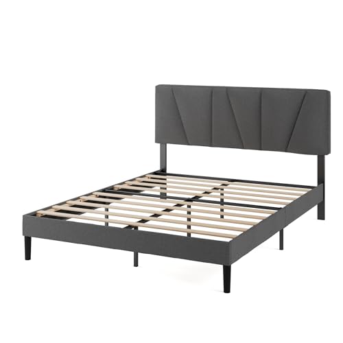 Zinus Maya Double Bed Frame with Headboard - 4ft6 (135 x 190 cm) - 11.8'' Height - Dark Grey 10