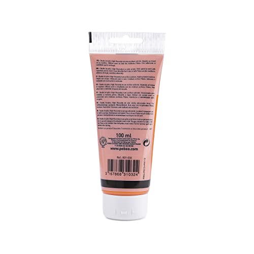 PEBEO Studio Acrylics Fine Acrylic Paint - Liquid Form, 100 ml, Lt Orang L