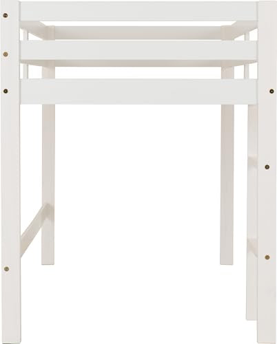 Seconique Panama Mid Sleeper Bed Frame - Single Size, Pine Wood, White Finish 5