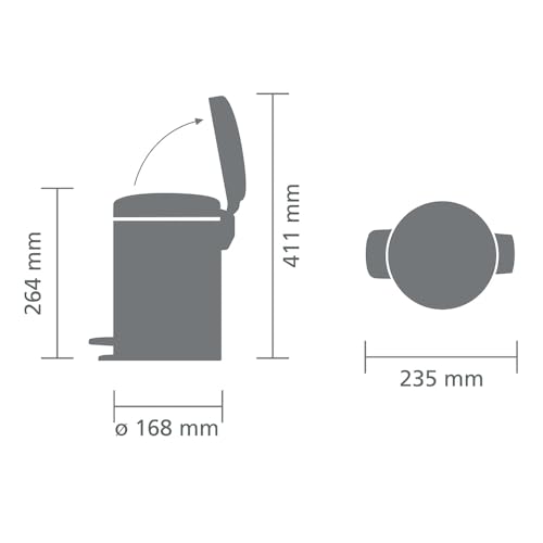 Brabantia NewIcon Pedal Bin 3L for Bathroom/Toilet | Soft Closing Lid | Soft Beige 10