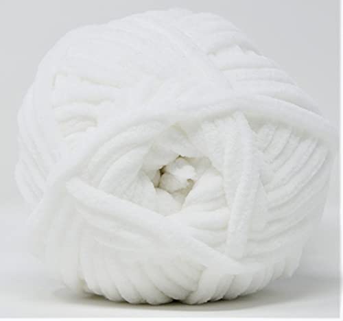 Hello Love Yarn - Super Bulky Polyester Chenille | White | 100g Ball 2
