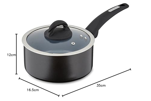 Tower T80357 Cerasure 18cm Saucepan with Non-Stick Coating | Suitable for All Hobs | Graphite 13