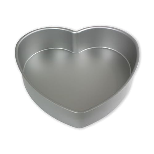 PME HRT082 Anodised Aluminium Heart Cake Pan - 8-inch Diameter, 2-Inch Deep, Silver 2