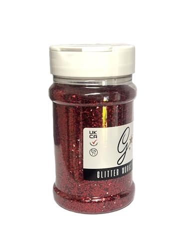 Glitterexpress Red PVC Chunky Glitter - 250g Shaker for Crafts and Decoration 3