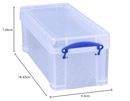 Really Useful Box Plastic Storage Box - 6.5 Litre Capacity | Clear | Stackable 2