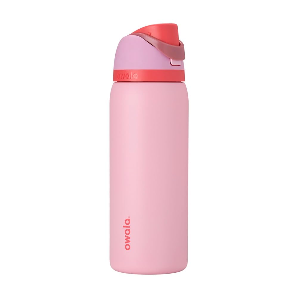Owala FreeSip Insulated Stainless Steel Water Bottle with Straw, 945ml, Angel Food Cake