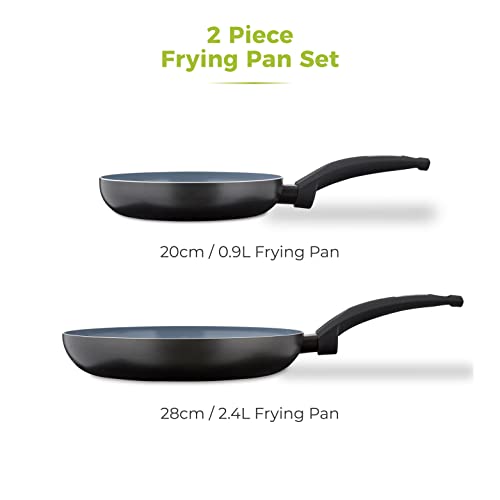 Tower T80300 Cerasure Induction Frying Pan Set - 2 Piece (20/28 cm) | Non-Stick Ceramic | Cool Handles 10