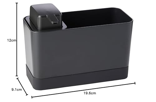 Brabantia Sink Organiser Set with 250ml Soap Dispenser | Dark Grey Plastic | 5 Year Guarantee 6
