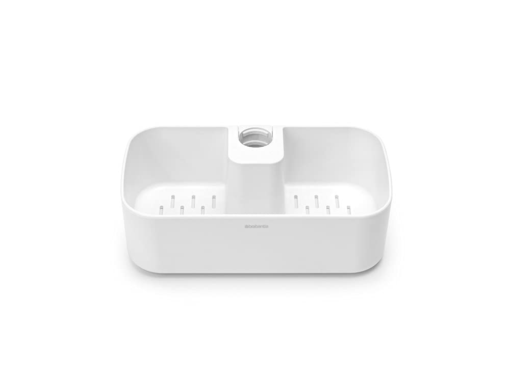 Brabantia Shower Caddy - Corrosion Resistant Plastic Storage | Fits Rods Ø16-Ø28mm | White 2