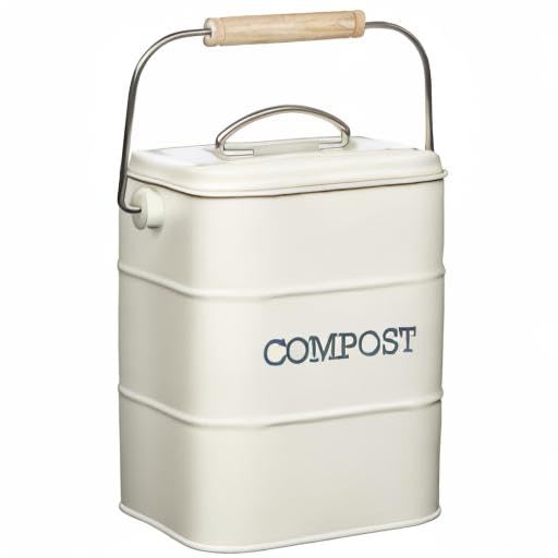KitchenCraft Living Nostalgia Metal Kitchen Composter - 3L Capacity | Carbon Steel | Cream 6