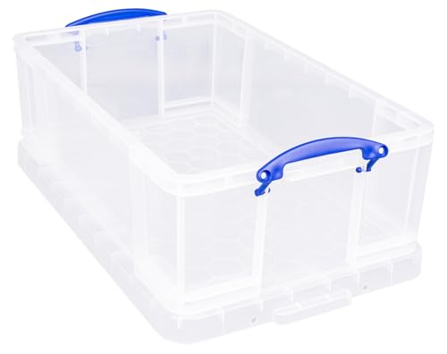 Really Useful Box Plastic Storage Box - 50L Capacity, Clear, Stackable (Pack of 2) 3