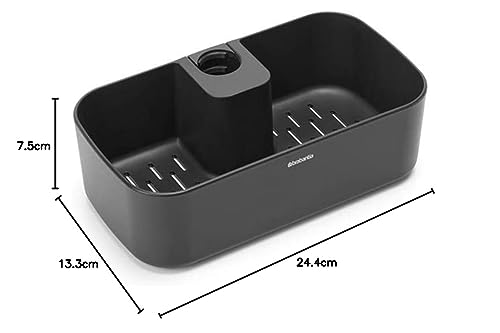 Brabantia Shower Caddy - Corrosion Resistant Storage | Fits Rods Ø16-Ø28mm | Dark Grey 9