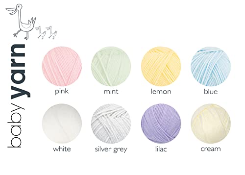 KORBOND DK Baby Blue Yarn - 100g Acrylic Wool | Hypoallergenic & Washable | Double Knit 7