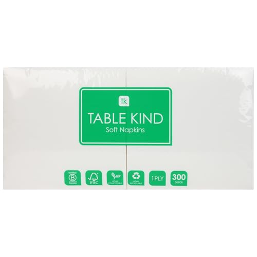 Talking Tables Everyday White 1-Ply Napkins - 300 Pack | 33 cm x 33 cm 2