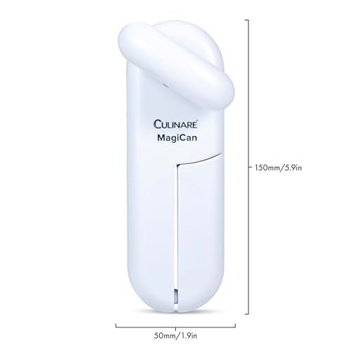 CULINARE MagiCan Opener C10015 - White Manual Can Opener with Stainless Steel Cutting Wheel | Comfortable Handle 10