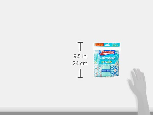 Spontex Magic Effect Microfibre Cleaning Cloths - 3 Count XL | 40 x 30 cm | Removes 99% Bacteria 12