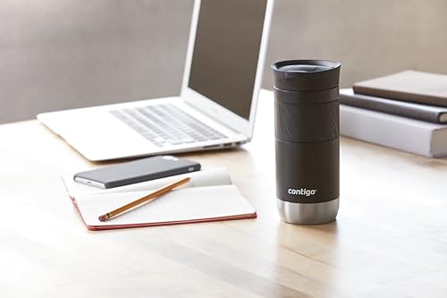 Contigo Byron Snapseal Travel Mug - 470 ml Stainless Steel Thermal Cup | Keeps Hot 7 Hrs | Licorice 12