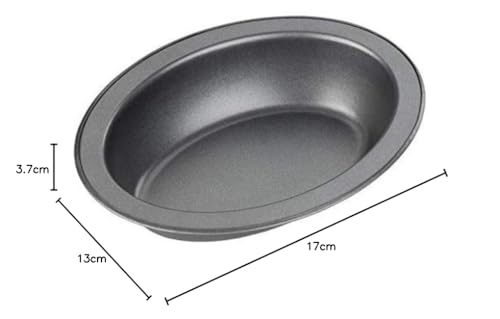 Chef Aid Non-Stick Oval Pie Dish - Individual Serving Size | 17cm x 13cm | Carbon Steel 4